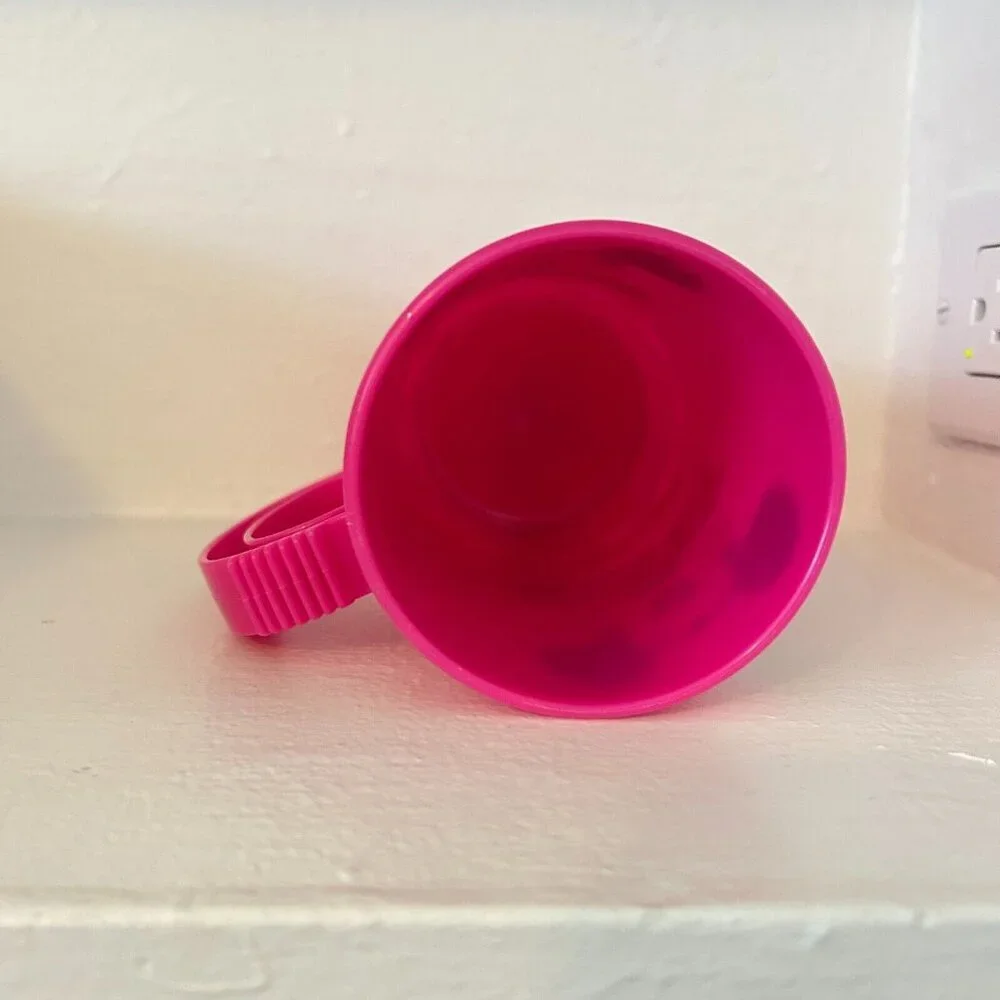 Vintage Walt Disney World Pink Plastic Cup Mickey Mouse Made in USA Super22 Mug - Picture 5 of 7